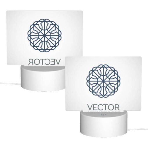 Rectangular Acrylic Night Light, A Blue And White Logo For Vector. -Nuas Diy Shop 467119f52536e042b04e7f1503361c40cddc1dfd