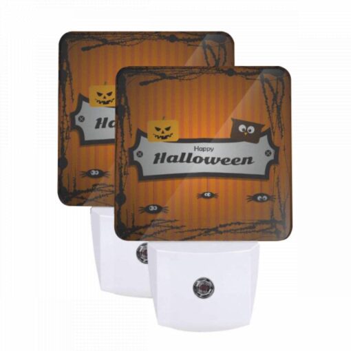 Night Light Set Of 2, A Sign That Says Happy Halloween. -Nuas Diy Shop 46ad602afe5ff30e135e508189b05a5abb0ec579