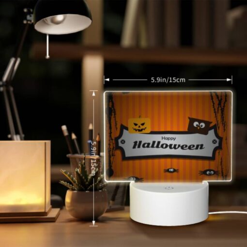 Rectangular Acrylic Night Light, A Sign That Says Happy Halloween. -Nuas Diy Shop 46b4e17f22a3cc78a527769702391091ae276fdd