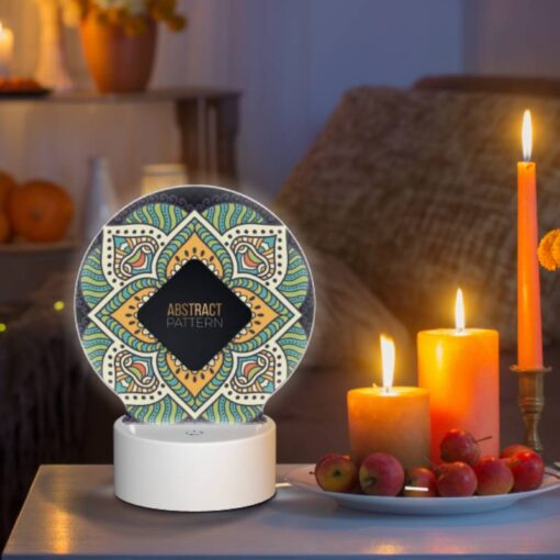 Round Acrylic Night Light, A Colorful Abstract Pattern. -Nuas Diy Shop 46c53c56c3b7c393aab1fef9627467cd2ebb9055