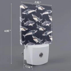 Night Light Set Of 2, A Pattern Of Sharks On A Blue Background. 3 Night Light Set Of 2, A Pattern Of Sharks On A Blue Background. -Nuas Diy Shop 47a463ff7fb27b3ed8e8e4c568212fe9b16acae4