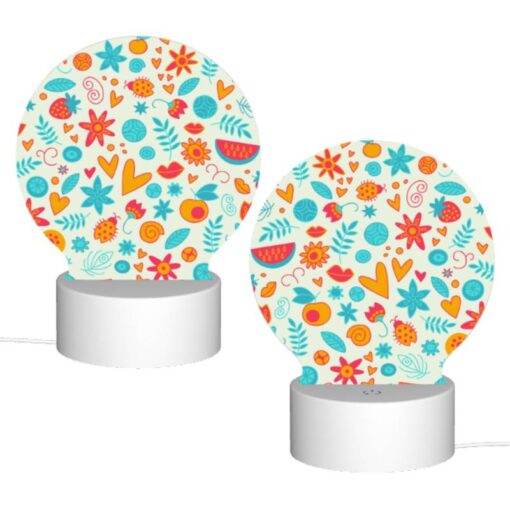 Round Acrylic Night Light, A Colorful Pattern Of Hearts -Nuas Diy Shop 47ca015d12383f93d01829bbec05b99380c700ba