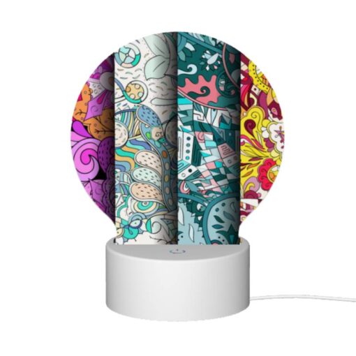 Round Acrylic Night Light, Four Different Colored Paintings Of Flowers. -Nuas Diy Shop 480887e555f9b2c4bbe7bd649a203695e7bd866d