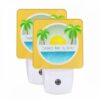 Night Light Set Of 2, A Sunny Day At The Beach With A Yellow Sun In The Sky. -Nuas Diy Shop 486900760009f3261814393ad736a2b9774412fa