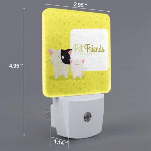Night Light Set Of 2, A Cat And A Kitten Are Standing Next To A Sign That Says "Pet Friends." -Nuas Diy Shop 489907f5251fac65b5213c5896fc26e236042055
