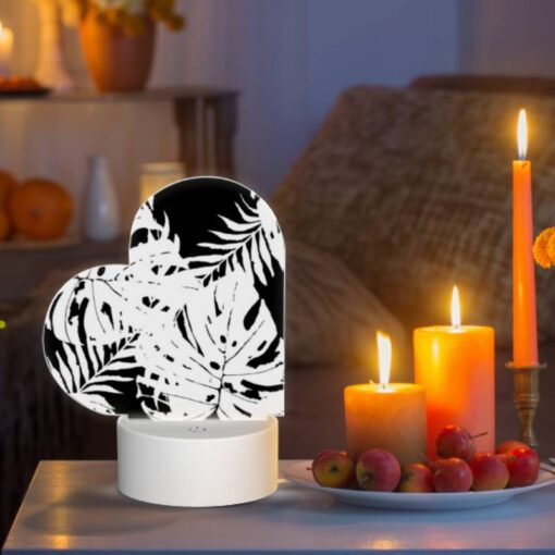 Love Acrylic Night Light, A Black And White Photo Of A Leafy Plant. -Nuas Diy Shop 489ce063e60551cc93848e64d08e39ce8cd72dda