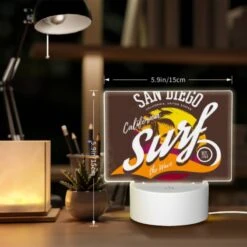 Rectangular Acrylic Night Light, A Surfboard Logo For San Diego -Nuas Diy Shop 48e4f4d3dc4b75569a3e91990e8bbfcf2ef9c4b9