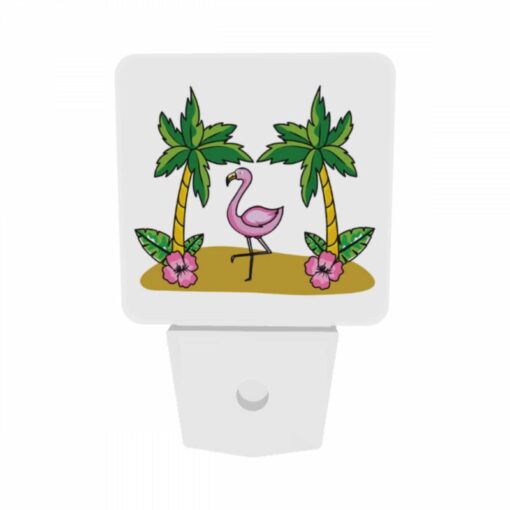 Night Light Set Of 2, A Pink Flamingo Stands Between Two Palm Trees. -Nuas Diy Shop 48f5c9c685ef6eadc07127ad2d448be05e821d34