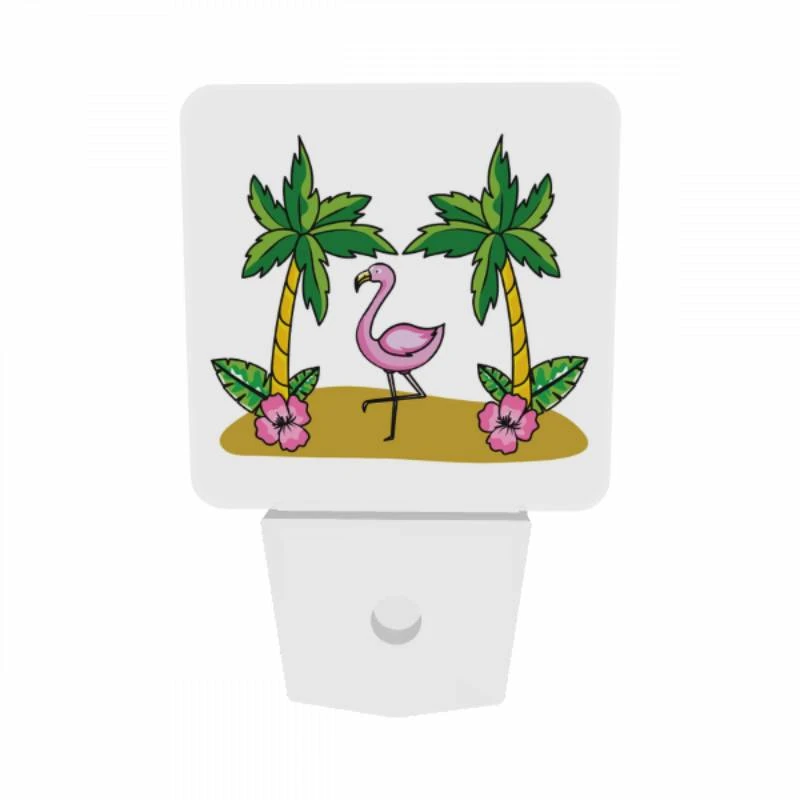 Night Light Set of 2, A pink flamingo stands between two palm trees. Night Light Set Of 2, A Pink Flamingo Stands Between Two Palm Trees. -Nuas Diy Shop 48f5c9c685ef6eadc07127ad2d448be05e821d34