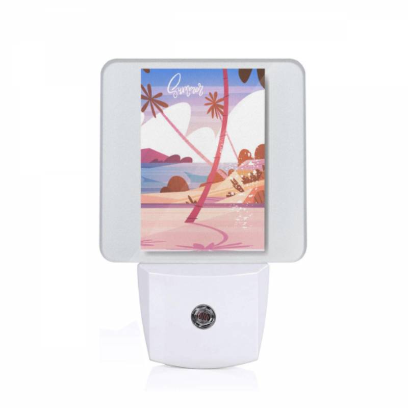 Night Light, A colorful beach scene with a palm tree and a beach umbrella. Night Light, A Colorful Beach Scene With A Palm Tree And A Beach Umbrella. -Nuas Diy Shop 491c9b59709a0af2806b45e6d61dfe560c51c13f