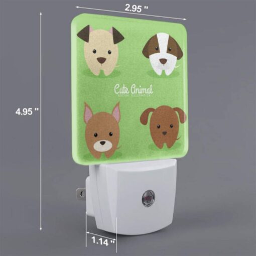 Night Light Set Of 2, Four Different Colored Dogs Are Shown In A Row. -Nuas Diy Shop 49545a7d8470fc4083261409f21d50cd47cd422b