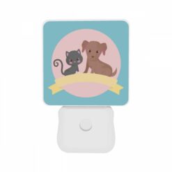 Night Light Set Of 2, A Black Cat And A Brown Dog Are Sitting Next To Each Other. -Nuas Diy Shop 4961d988c6933b13c36417c2aacbb5390032f69b