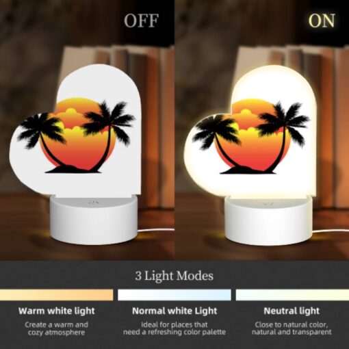Love Acrylic Night Light, A Sunset With Two Palm Trees And A Sun In The Middle. -Nuas Diy Shop 49700d609e7a4620155f5ee6b17fa1ac40956ea2