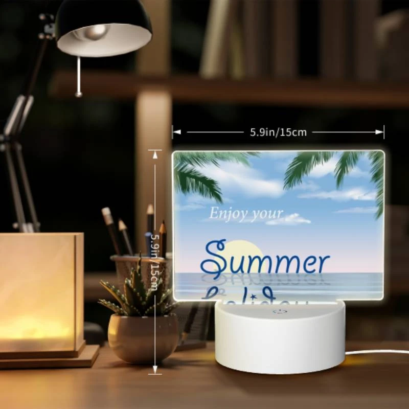 Rectangular Acrylic Night Light, A beautiful beach scene with a palm tree and a shell. Rectangular Acrylic Night Light, A Beautiful Beach Scene With A Palm Tree And A Shell. -Nuas Diy Shop 498da486d0abe9dd498ab6651ff38cff3a296276