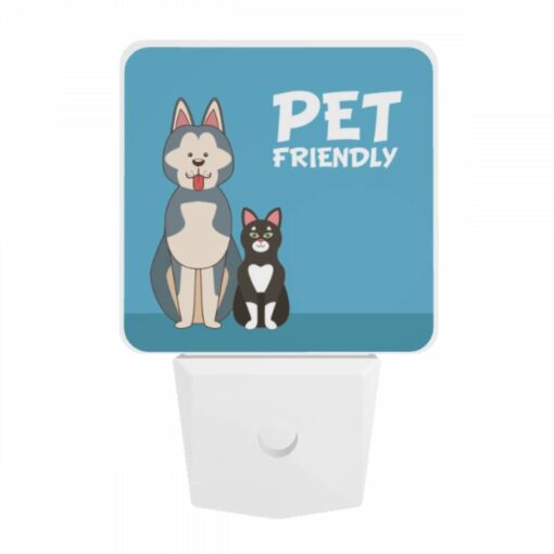 Night Light, A Black And White Cat And A Dog Are Standing Next To Each Other. -Nuas Diy Shop 49c0fab74eb360c58b3ff2054997533e0afd115c