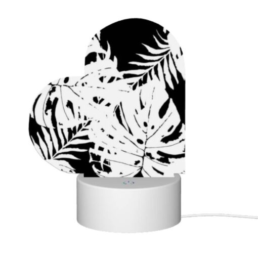 Love Acrylic Night Light, A Black And White Photo Of A Leafy Plant. -Nuas Diy Shop 49d5bfa71688a137dea5b9d35e605db40fe3fb04