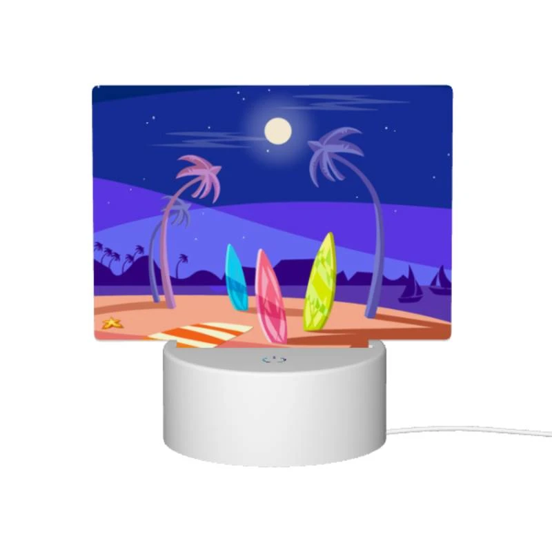 Rectangular Acrylic Night Light, A beach scene with a surfboard and a boat. Rectangular Acrylic Night Light, A Beach Scene With A Surfboard And A Boat. -Nuas Diy Shop 49e4ea9db431e4bb904bd8a2a285cda7ac940a87