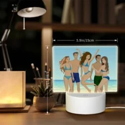 Rectangular Acrylic Night Light, Four People Are Standing On A Beach 7 Rectangular Acrylic Night Light, Four People Are Standing On A Beach -Nuas Diy Shop 4a64123be62acb2cceae07c13bbb32de29ff9ac9