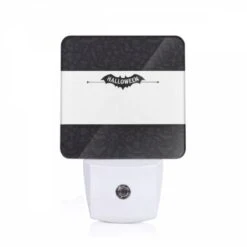 Night Light, A Black And White Batman Logo With The Words Halloween.