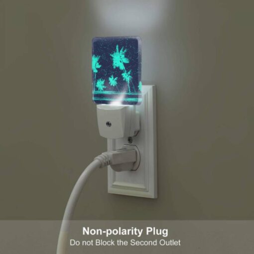 Night Light, A Blue And Green Image Of Palm Trees. -Nuas Diy Shop 4a908c973a5b5ad857309c78fc89580c41e81f0b