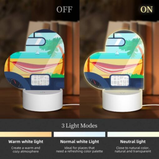 Love Acrylic Night Light, A Car's Dashboard With A Map And A Hammock In The Background. -Nuas Diy Shop 4aa21c4699b147f35dd589935e9aea91b9c13646