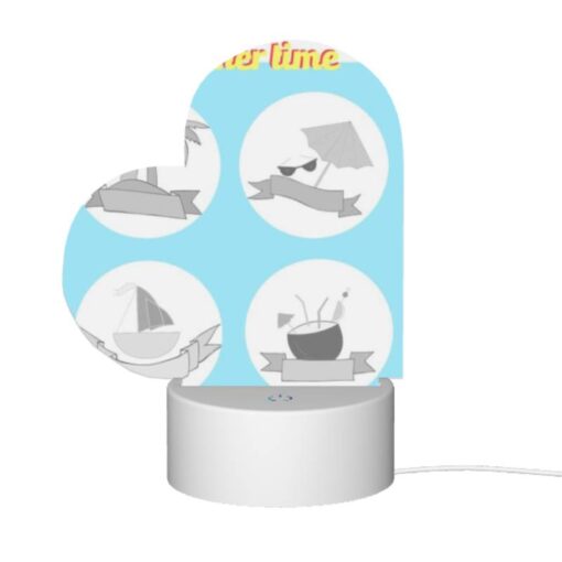 Love Acrylic Night Light, Four Different Beach Items Are Shown In A Circle. -Nuas Diy Shop 4ae220371ef714f0d2f99538e13dcf043d7a0441