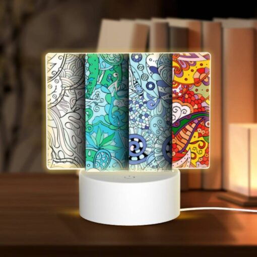 Rectangular Acrylic Night Light, Three Colorful Designs Of Flowers Are Displayed On A Wall. -Nuas Diy Shop 4b4e926f4f1e39009341a5a947a224f50077d107