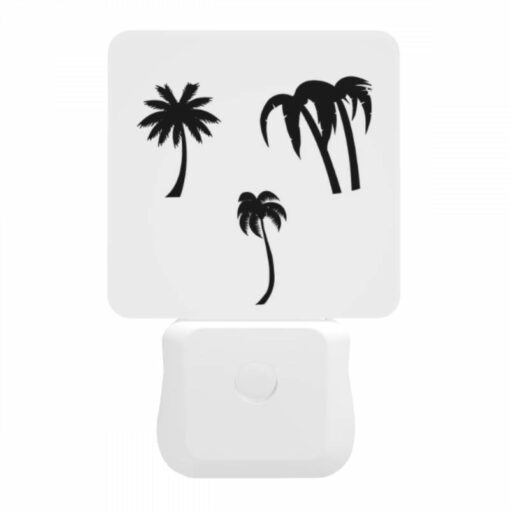 Night Light, Three Black And White Palm Trees On A White Background. -Nuas Diy Shop 4b67aff4cfa4dfb7c646ead9d0026aa8f5ec80b4