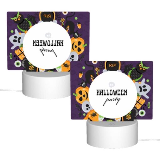 Rectangular Acrylic Night Light, A Halloween Party Is Depicted In A Colorful And Creative Manner. -Nuas Diy Shop 4b70531e2eefe5d2a1351c6127194e63fe91d18e