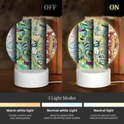 Round Acrylic Night Light, Three Colorful Paintings Are Displayed Side By Side. -Nuas Diy Shop 4b79dcbbd76a4fd3b2ed5a9b5af3b7038a3deab3
