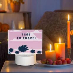 Rectangular Acrylic Night Light, A Boat With A Red Roof Is Traveling Through The Ocean. -Nuas Diy Shop 4b94a0c18dd706366fa831aa08606eae845e34aa