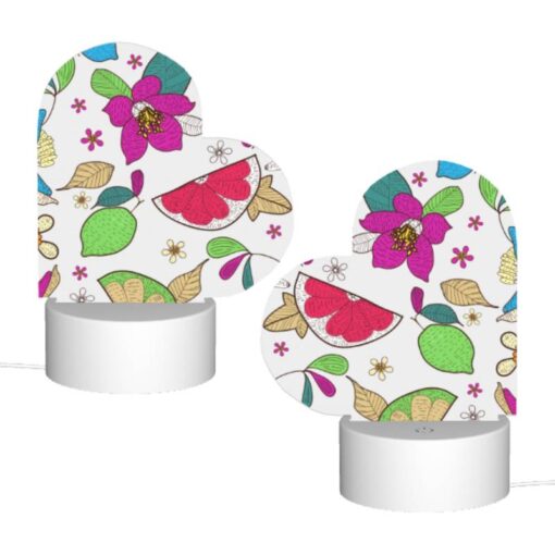 Love Acrylic Night Light, A Colorful Floral Pattern With Leaves And Flowers. -Nuas Diy Shop 4c1495b49fbfc9634e53f9b1d614df51b1c74fd6
