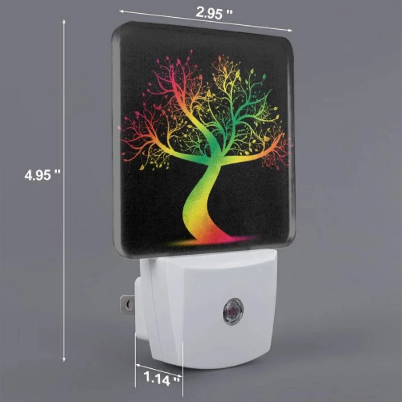 Night Light Set of 2, A colorful tree with a rainbow colored trunk. Night Light Set Of 2, A Colorful Tree With A Rainbow Colored Trunk. -Nuas Diy Shop 4c32e9356d4e886fd8c71fdb906a1e36741dde55
