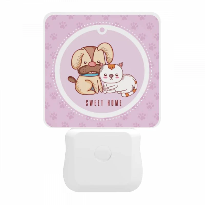 Night Light, A dog and a cat are sitting together in a pink circle. Night Light, A Dog And A Cat Are Sitting Together In A Pink Circle. -Nuas Diy Shop 4d17ad553c8096b27e7d52fa1e2f67c33b483aa2