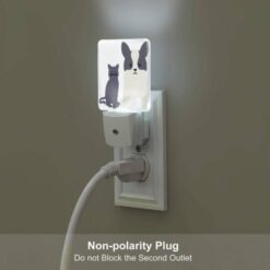 Night Light, A Black Cat And A Black And White Dog Standing Next To Each Other. -Nuas Diy Shop 4d2e16fe7525ee7a92e3e53cdc21083dcf24373a