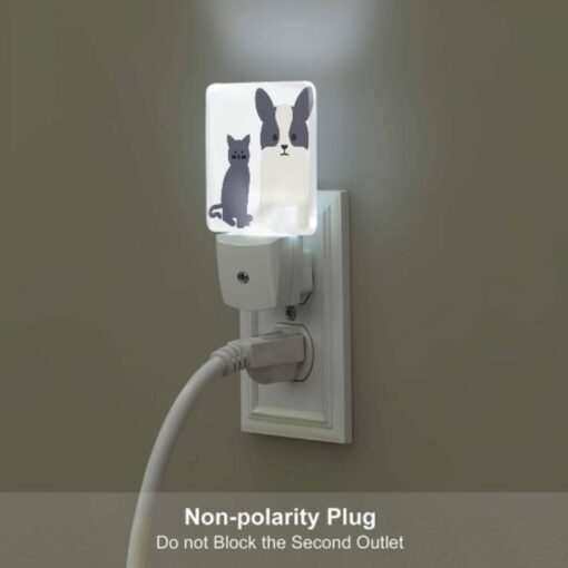 Night Light, A Black Cat And A Black And White Dog Standing Next To Each Other. -Nuas Diy Shop 4d2e16fe7525ee7a92e3e53cdc21083dcf24373a