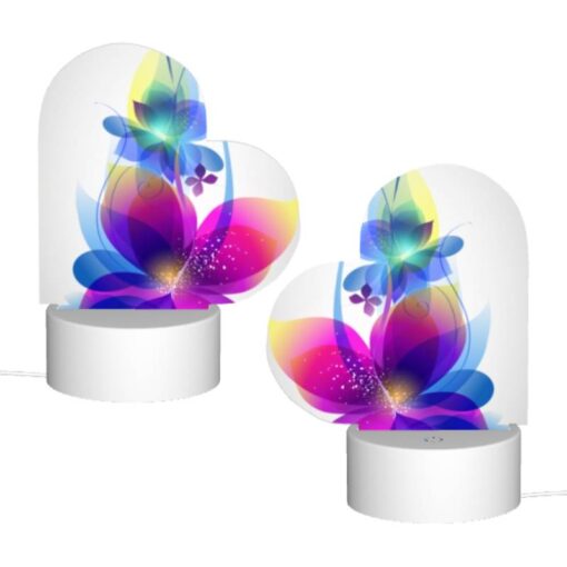 Love Acrylic Night Light, A Colorful Flower With A Blue Center And Yellow Petals. -Nuas Diy Shop 4d639a8580cf5f562f086424d664110786fd08f3