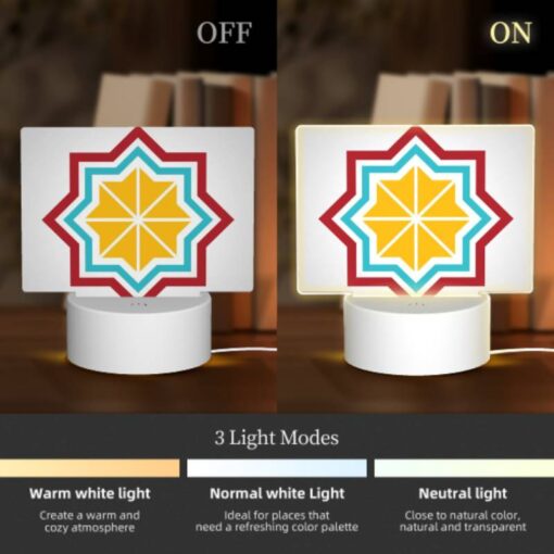 Rectangular Acrylic Night Light, A Colorful Logo With A Yellow Center. -Nuas Diy Shop 4d6766e25537f5a0e913ea8fdedf1200e6d6b98c