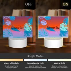 Rectangular Acrylic Night Light, A Colorful Image Of Leaves And Flowers With The Words "Summer Day" Written In The Middle. -Nuas Diy Shop 4d9079c82345e103ad0a93ba0029327fe5984bb2