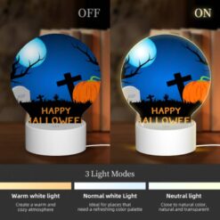 Round Acrylic Night Light, A Halloween Scene With A Moon -Nuas Diy Shop 4dbb2c9643ee0c192488cfcbaf5187a776783559