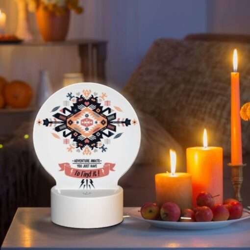 Round Acrylic Night Light, A Colorful Design With The Words "Adventure Awaits You Just Have To Find It!" -Nuas Diy Shop 4ec17515a04cdd050cd336a892d7f67a2e40f037