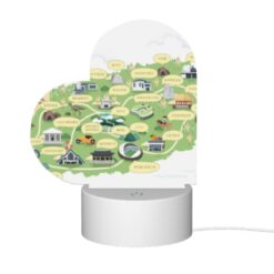 Love Acrylic Night Light, A Map Of Korea With Various Landmarks And Attractions. -Nuas Diy Shop 4efa79e6dd5242022cdf29582e46d1d716c311a4
