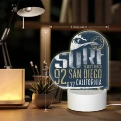 Love Acrylic Night Light, A Surfboard With The Words "92 San Diego" Written On It. -Nuas Diy Shop 4f02a3beae1f8b77f245957af0474fa249f726cf