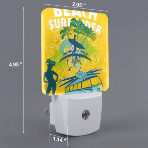 Night Light Set Of 2, A Woman Is Standing In Front Of A Surfboard -Nuas Diy Shop 4f74654422f3256da810509b150a4bf44373a8f5