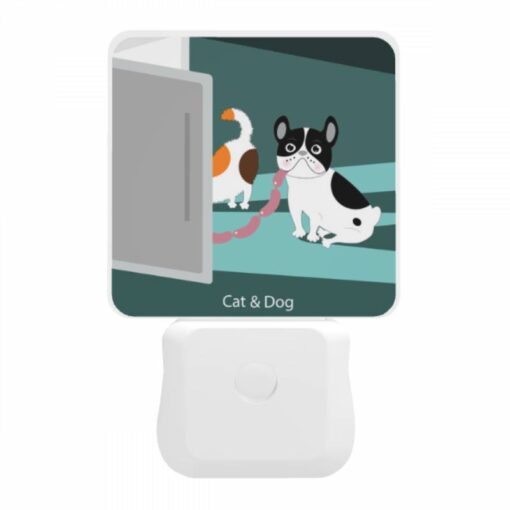Night Light, A Cat And A Dog Are Sitting Next To Each Other. -Nuas Diy Shop 4f7f9b2f23525278cf7be817808ca7ac224ad384