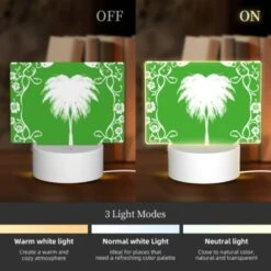 Rectangular Acrylic Night Light, A Green And White Picture Of A Palm Tree. -Nuas Diy Shop 4f923ba9cd364168536596639965e0c3a3428ecf