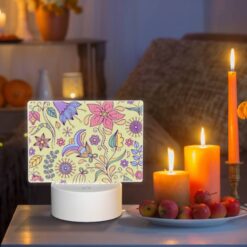 Rectangular Acrylic Night Light, A Colorful Floral Pattern With Purple -Nuas Diy Shop 4fafcbf4006d4435c13dd82478ebd5a2a73b1abf