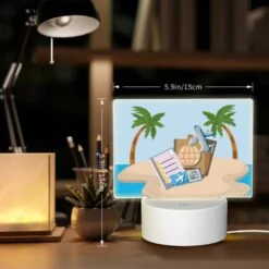 Rectangular Acrylic Night Light, A Collection Of Travel Documents And A Suitcase Are Placed On A Sandy Beach. 7 Rectangular Acrylic Night Light, A Collection Of Travel Documents And A Suitcase Are Placed On A Sandy Beach. -Nuas Diy Shop 5064b2a49b514f181dccae70618affef16911248