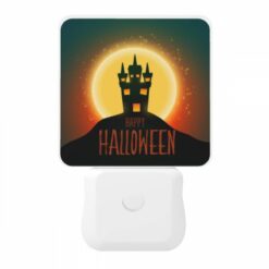 Night Light, A Halloween Poster With A Castle And The Words "Happy Halloween" Written On It. -Nuas Diy Shop 5073b8893f46163d9f1b9cd5c0dbfff68c709ec0