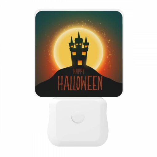 Night Light, A Halloween Poster With A Castle And The Words "Happy Halloween" Written On It. -Nuas Diy Shop 5073b8893f46163d9f1b9cd5c0dbfff68c709ec0